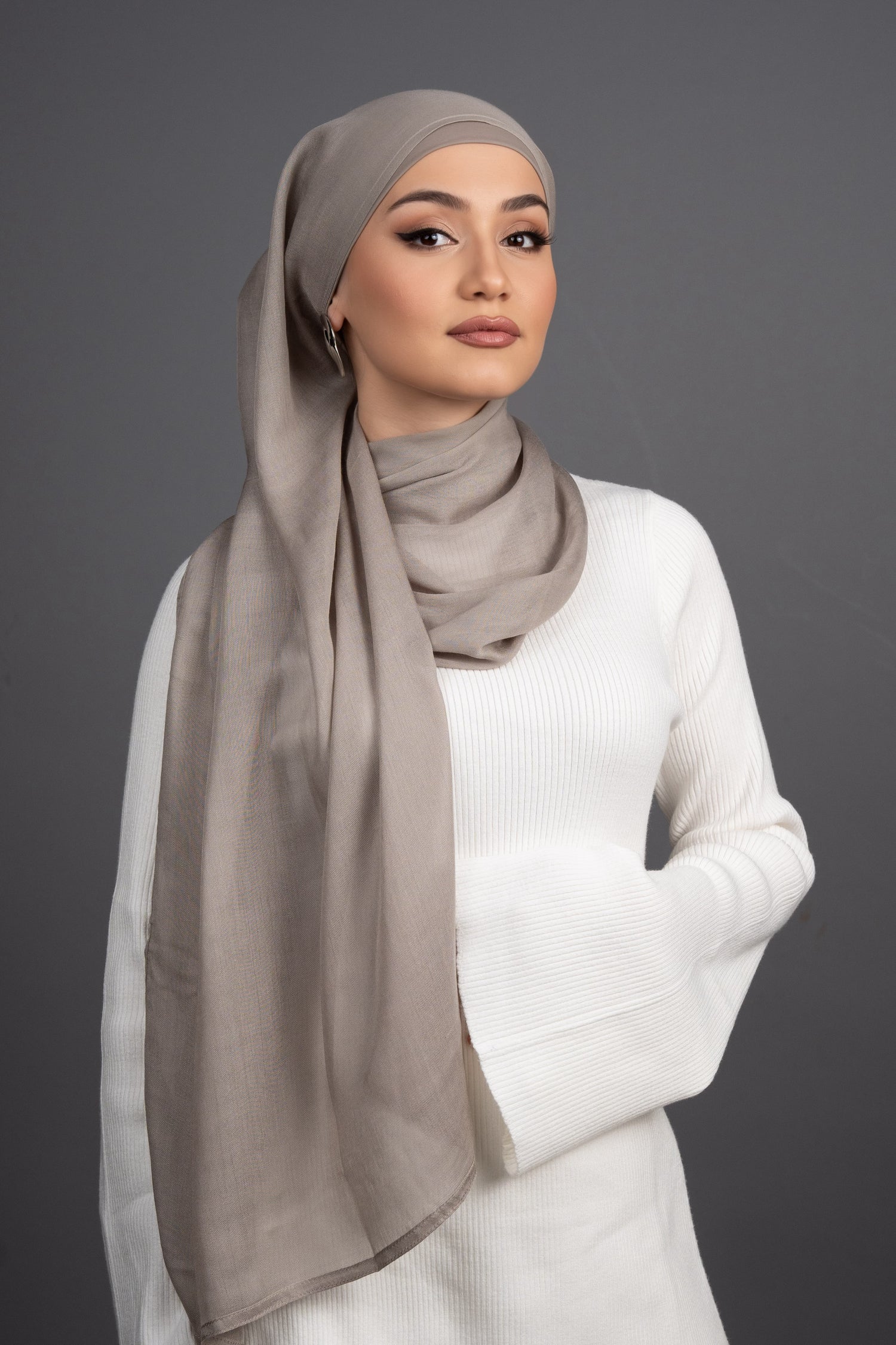 Taupe Hijab Set